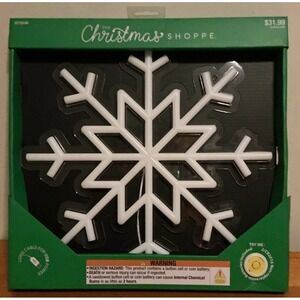 The Christmas Shoppe LED Neon Snowflake Wall Light, 14" USB & Batteries,‎ NIB